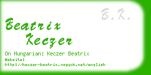 beatrix keczer business card